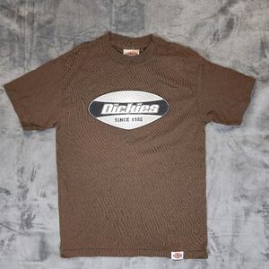 Vintage Dickies Logo T Shirt Size Small Brown
